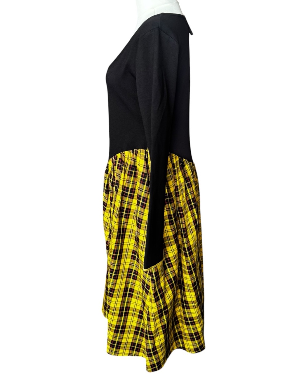 Eliza Faulkner x Free People The Joan Midi Dress in Yellow Plaid Large - Picture 5 of 8